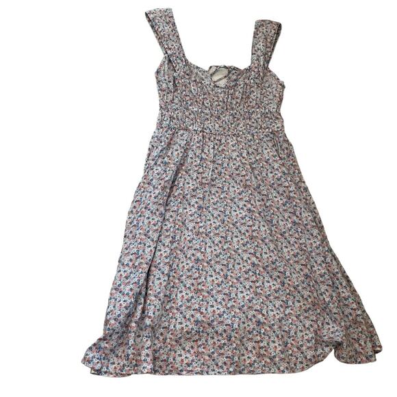 Gap Sleeveless Smocked Tie Neck Mini Dress Blue Ditsy Floral - Picture 8 of 11